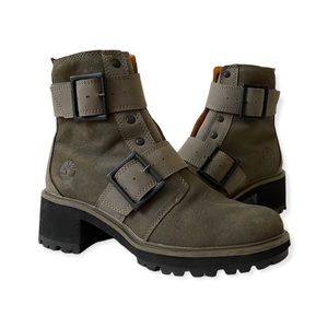 TIMBERLAND WOMEN'S KORI PARK MOTO BOOTS OLIVE